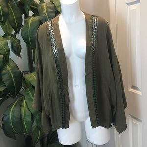 Free People Olive Green Shawl